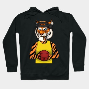 Tiger animal playing basketball Hoodie